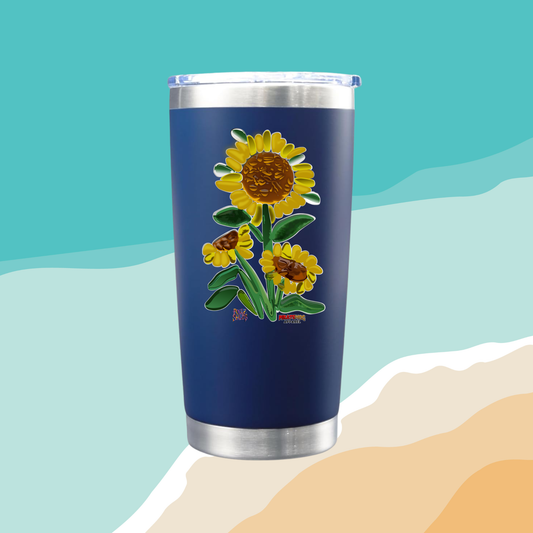 Sunflower Stained Glass - Travel Tumbler